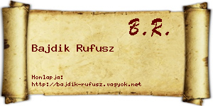 Bajdik Rufusz névjegykártya